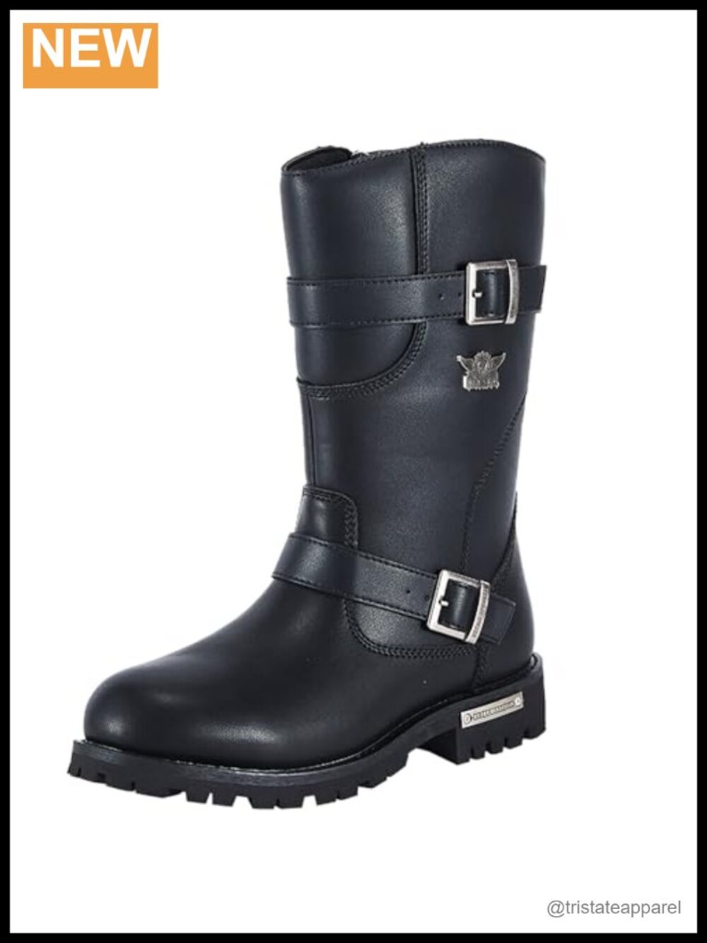 Mens Motorcycle Engineer Boots Waterproof Faux Leather Side Zipper Riding